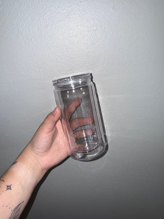 16 oz Plastic Snow Globe Tumbler